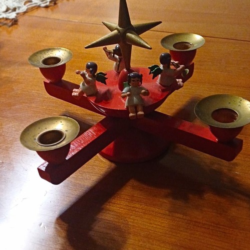 Adventsleuchter holz rot - adventsleuchter,