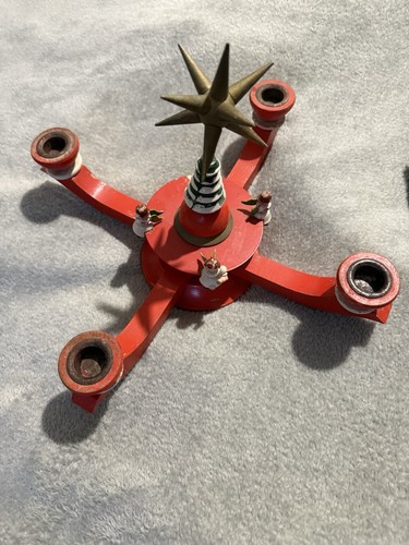 Adventsleuchter aus holz rot - aus,